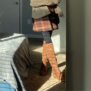 Tan Faux Leather Heeled Boots